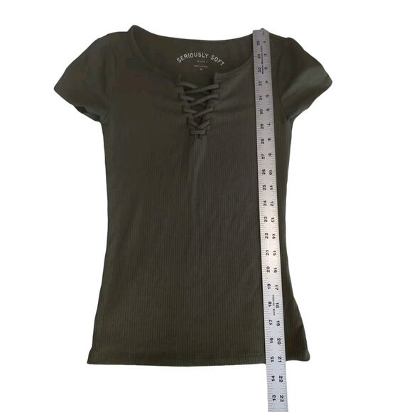 Aeropostale Seriously Soft Essential Tee Size XSmall-Army Green - Picture 7 of 7
